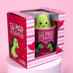 Цена за 2 шт. Набор Ты моя половинка, мягкая игрушка в кружке, авокадо - Milo toys фото 8