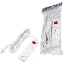 S-CU3-7B WHITE Удлинитель серии Ultra, шнур 7м., 3 гнезда, 10A, б/з. Белый. TM Uniel