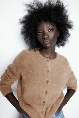 Cardigan en mezcla de alpaca