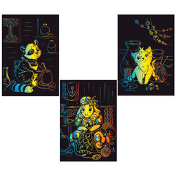 Hobbius GHPM-18 Набор для творчества Гравюра мини 10 x 15 см 1 х 3 шт Хоббиус и друзья (мульти)