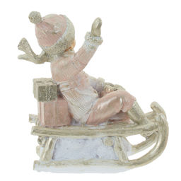 Фигурка декоративная "Ребёнок на санках", 2 в., L9 W5,5 H10,5 см, 2в.