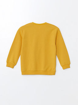 Bisiklet Yaka Uzun Kollu Bask?l? Erkek Bebek Sweatshirt ve E?ofman Alt 2li Tak?m