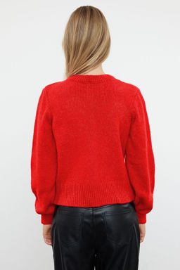 Nar Cicegi Yumusak Dokulu Mucevher Dugmeli Ceket Gorunumlu Triko H?rka TWOAW21HI0034