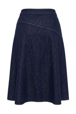Koyu Mavi Volanl_ Katmanl_ Midi Denim Etek TWOAW27ET00006 - Trendyolmilla фото 3