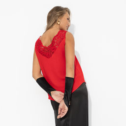 Топ комбинированное с кружевом, Момент откровения (цвет страсти) - Charutti фото 5
