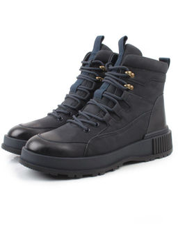 05-AW1008-6M DK. BLUE Ботинки зимние мужские (натуральная кожа, натуральный мех) - Фабричный китай фото 2