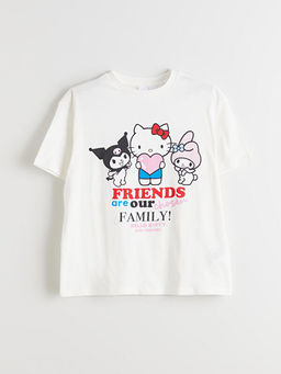 Hello Kitty ve Arkada?lar? Bask?l? K?z ?ocuk Ti??rt