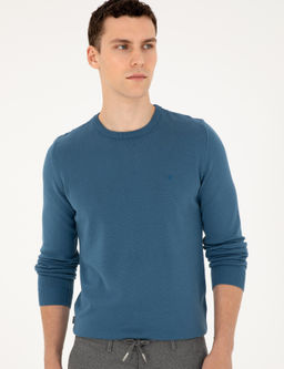 Kobalt Slim Fit Bisiklet Yaka Basic Triko Kazak - Pierre cardin фото 3