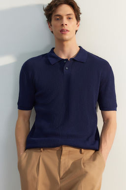 TRENDYOL MAN Lacivert Limited Edition Relaxed K?sa Kol Triko Polo Yaka T-shirt TMNSS23PO00025 - Trendyolmilla фото 2