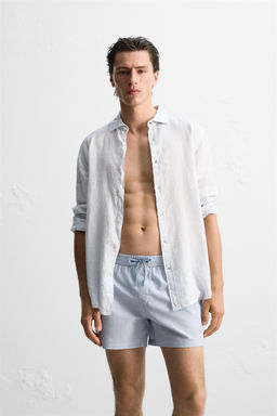 REGULAR STRIPE SEERSUCKER SWIMMING TRUNKS - Zara фото 4
