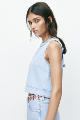 Top denim con espalda descubierta - H&m фото 2