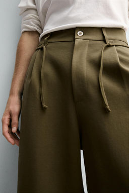 PLEATED DRAWSTRING TROUSERS - Zara фото 6