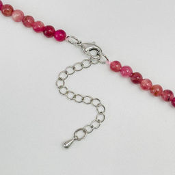 Бусы-чокер из Турмалина и Жемчуга с кулоном из Лепидолита