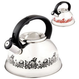 Чайник из нерж. стали MAL-0417A, 3 литра, с рисунком, меняющим цвет, со свистком, капсульное 002102