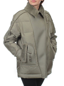 902 GRAY/GREEN Куртка зимняя облегченная женская (холлоффайбер 150 гр., искусственная дубленка) - Fashion фото 3