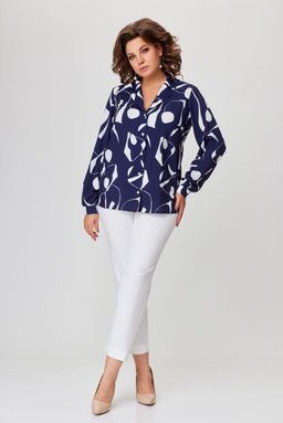 Блуза Swallow 803.2 черный+серебряный узор фото 727