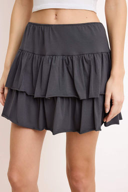 TRENDYOLMILLA Lacivert Etegi F?rf?rl? Mini Esnek Orme Etek TWOSS25ET00086  фото 11