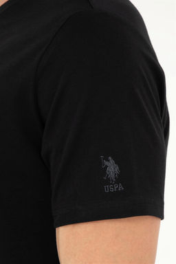 Мужская черная базовая футболка - U.s. polo assn фото 7