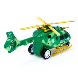 Вертолёт радиоуправляемый Штурм в небе, свет, работает от батареек, цвет зелёный - Автоград фото 3