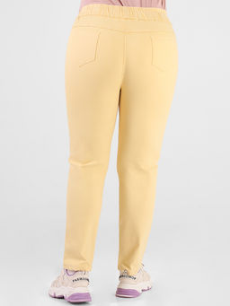 Желтые женские джинсы на резинке - Almond фото 4