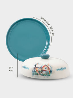 Блинница новогодняя Доляна «Зимний вечер», 23.5×9.7 см, доломит, белая