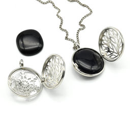 Кулон открывающийся Снежинка 25*25мм с агатом