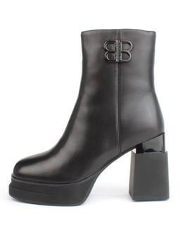 04-M3-H271 BLACK Ботильоны зимние женские (натуральная кожа, натуральный мех)