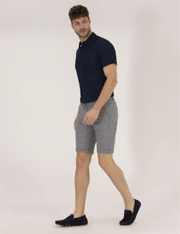 A__k Lacivert Slim Fit Keten Kar___ml_ Beli Lastikli _ort - Pierre cardin фото 3