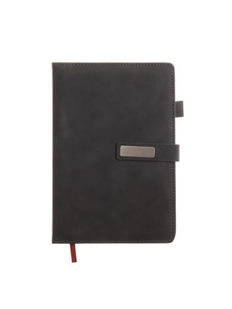 Ежедневник недатированный А5, с хлястиком, 80 листов, в линейку, пвх, черный