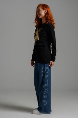 8544 Футболка с длинным рукавом женская (фольга)