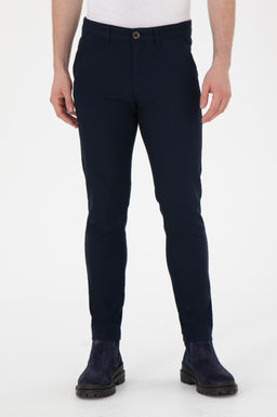 Erkek Slim Fit Lacivert Kanvas Pantolon