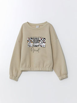 Bisiklet Yaka K?z ?ocuk Kal?n Sweatshirt