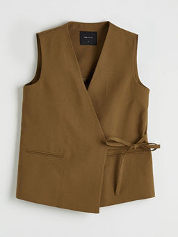 Kruvaze Yaka Kad?n Klasik Yelek