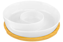 Тарелка сервировочная - менажница 23*23*5 см 450 мл Улитка глубокая на деревян. подставке-подносе - Elan gallery фото 5