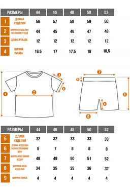 Арт. 9138 Пижама с шортами 44-52 (5 шт) Цвет:серый меланж - Калинка фото 7