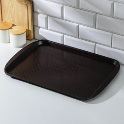 Поднос RESTOLA, 49.5×35 см, пластик, коричневый