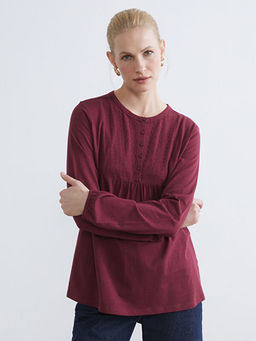 Bisiklet Yaka Nak??l? Bluz