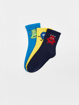 Desenli Erkek ?ocuk Soket ?orap 3l? - Waikiki фото 2