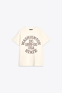 WASHED-EFFECT TEXT PLUSH SWEATSHIRT - Zara фото 5