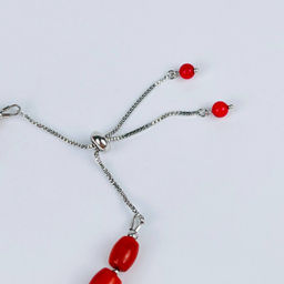 Браслет регулируемый на увеличение из Коралла - Радуга самоцветов фото 4