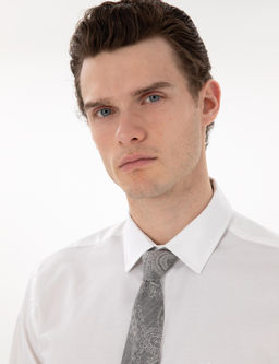 Beyaz Slim Fit Uzun Kollu Basic G_mlek