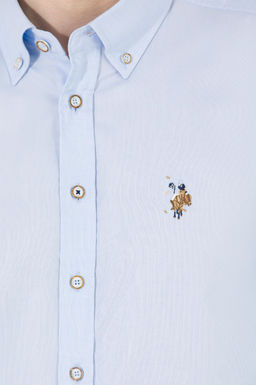 Рубашка мужская голубая Uzunkol Basic - U.s. polo assn фото 7