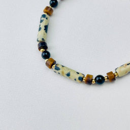 Браслет из перепелиной Яшмы , Агата и Тигрового глаза 16 см +