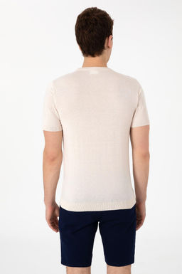 Erkek Slim Fit Bisiklet Yaka Krem Kazak - U.s. polo assn фото 5