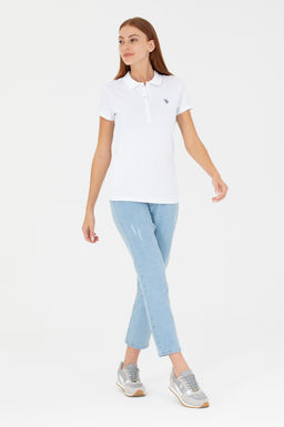 Женская белая базовая футболка - U.s. polo assn фото 18