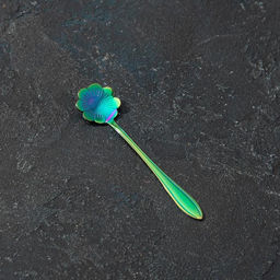 Ложка десертная из нержавеющей стали Magistro «Ромашка», длина 12,5 см, цвет хамелеон