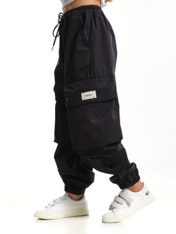 Джоггеры карго брюки унисекс 33-67077 черный - Mini maxi фото 7