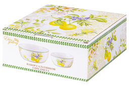 Набор 2 салатников - 14*14*6 см 600 мл + 20*20*7,5 см 1,7 л Лимоны NEW BONE CHINA - Elan gallery фото 8