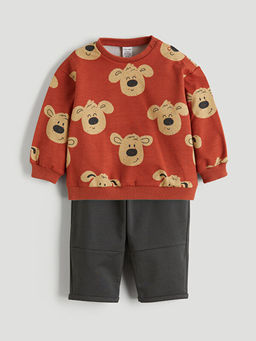 Bisiklet Yaka Erkek Bebek Sweatshirt ve E?ofman Alt 2li