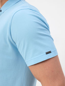 Джемпер мужской с воротником поло короткий рукав GREG G144-PO124-SA201 (голубой)  фото 4